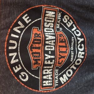 Harley-Davidson Motorcycles Henley Tee with Rhinestones Biker